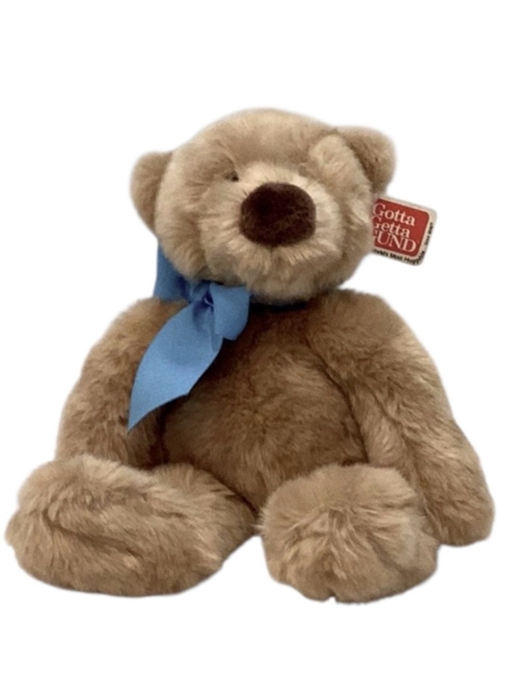 🦄 GUND Stuffed Teddy Bear with Blue Bow #46552 - NWT